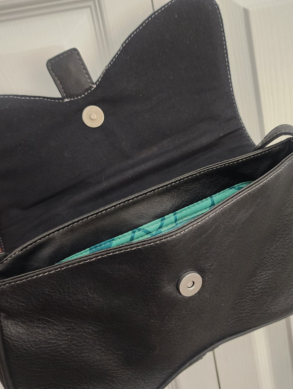 PLAYBOY Y2K Black Shoulder Grunge Bag w/ Silver Tone Grommets And Studs - Picture 8 of 11